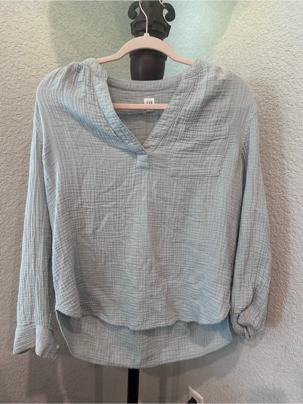 GAP Light Blue Gauze V-Neck Tunic Top